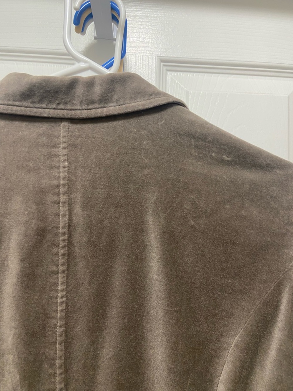 J. Jill Brushed Cotton Faux Suede Riding Jacket  Womens Sz 4P. Gray/Olive - Picture 7 of 7